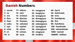 Learn numbers in Danish No intro amp outroversion [upl. by Tilda]