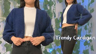 Trendy Crochet Cardigan Tutorial [upl. by Acirred]