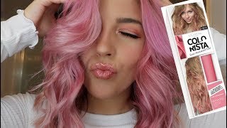 LOreal Colorista Review And Demo  I Dyed My Hair Pink [upl. by Ahsiuqal729]