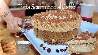 TORTA SEMIFREDDO AL CAFFÈ ☕️ tutto a freddo anche la Crema ☕️ SOLO 5 INGREDIENTI [upl. by Amandy]