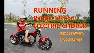 CHOPPER ELECTRIC SCOOTER 2000W EEC COC CITYCOCO Range Test ES8007 [upl. by Leventis]