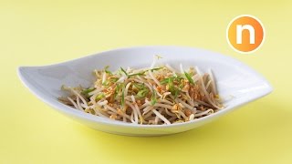 Bean Sprouts with Fried Garlic Nyonya Cooking [upl. by Aleacim760]