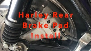 How To Harley Road King Rear Brake Pad Install [upl. by Chessy]