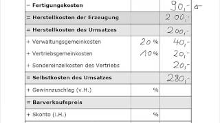 KLR  Kostenrechnung  Angebotskalkulation [upl. by Damales]