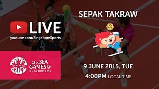 Sepak Takraw Mens Team Event Malaysia vs Singapore Day 4  28th SEA Games Singapore 2015 [upl. by Hairakcaz107]