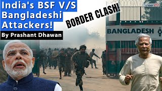 Sudden Clash at India Bangladesh Border  Indias BSF vs Bangladeshi Attackers [upl. by Kelcy]