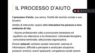 Lezione Carlotta Mozzana  Il processo di aiuto  Lt Servizio sociale [upl. by Alfeus946]