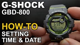 Gshock GBD800  Setting Time and Date tutorial [upl. by Zingale]