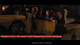 Midnight in Paris 2011  Gill meets F Scott Fitzgerald and Hemingway 35  Clips [upl. by Ativahs677]