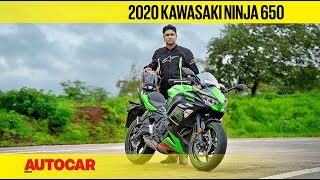 2020 Kawasaki Ninja 650 review  Your first big bike  First Ride  Autocar India [upl. by Daitzman]