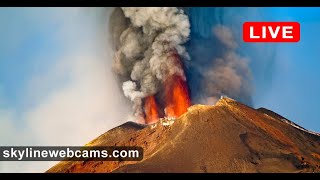 🔴 Live Eruption from Volcano Etna  Sicily [upl. by Donall]