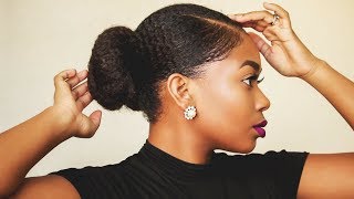 Sleek Realistic Faux Bun  Thick Short Natural Hair [upl. by Leola664]