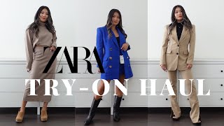 ZARA FALL NEW IN TRY ON HAUL 2022 [upl. by Paucker]