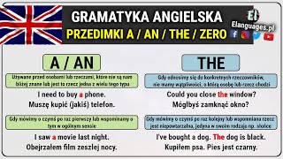 Przedimki A AN THE ZERO Angielski określone i nieokreślone  Articles in English [upl. by Nilecoj423]