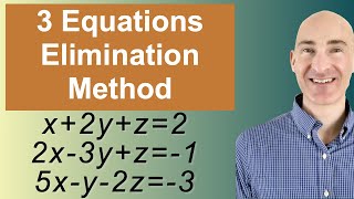 Solving Systems of 3 Equations Elimination [upl. by Emmalyn]