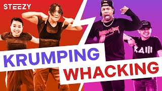 Krump vs Whacking – Dancers Learn Each Other’s Styles  STEEZYCO [upl. by Lilybelle]