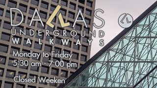 Downtown Dallas Texas Underground Walkways Pedestrian Network  Tunnels Mall Fun Adventure [upl. by Airetas650]