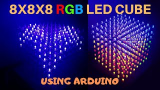 How to make a 8X8X8 RGB LED cube using Arduino [upl. by Margo921]