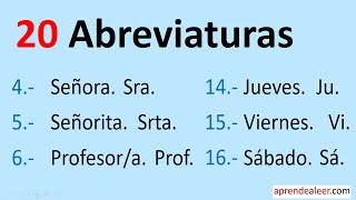 20 ejemplos de abreviaturas [upl. by Sheffield]