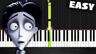 Victors Piano Solo Corpse Bride  EASY Piano Tutorial by PlutaX [upl. by Atinar]