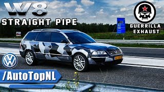 VW Passat W8 INSANELY LOUD Guerrilla Exhaust SOUND by AutoTopNL [upl. by Atnod]