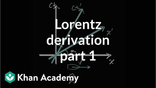 Lorentz transformation derivation part 1  Special relativity  Physics  Khan Academy [upl. by Wyon]