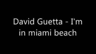 David Guetta  Im in Miami beach [upl. by Ecenaj]