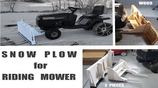 Homemade Snow Plow for Lawn Tractor  Riding Mower Plow [upl. by Head]