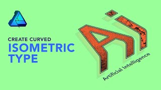 Affinity Designer iPad Isometric Tutorial  Isometric Curved Text [upl. by Lehcyar123]