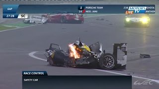 Mark Webber Matteo Cressoni Huge Crash 2014 WEC Season Finale in Sao Paulo [upl. by Dalt]