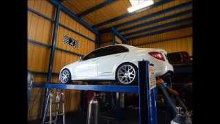 Mercedes C300 Exhaust Install Day  Mikes Hi Performance Exhaust [upl. by Terence773]