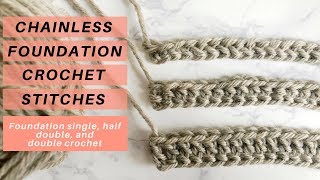 CROCHET LIKE A PRO  How to Make Chainless Foundation Crochet Stitches [upl. by Griggs]