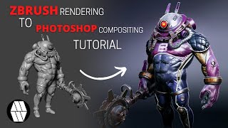 ZBRUSH Rendering to PHOTOSHOP Compositing  Full Tutorial [upl. by Yaf]