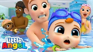 Swimming for the First Time  Kids Songs and Nursery Rhymes Little Angel [upl. by Keane]