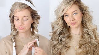 The BEST Heatless Overnight Curls Tutorial 💕 Robe Curls [upl. by Ellerol]