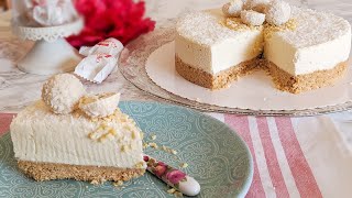 NoBake Raffaello Cheesecake  Cheesecake with Coconuts and Almonds [upl. by Zirtaeb]