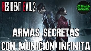 Resident Evil 2 Remake  Armas secretas con munición infinita Samurai Edge y Ametralladora [upl. by Ilenay]