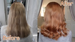 BLONDE TO COPPER HAIR TRANSFORMATION [upl. by Thursby]