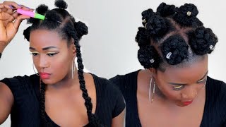 SHHH THE EASIEST CROCHET BANTU KNOTS ON NATURAL HAIR IN 30 MINUTES [upl. by Emlin]