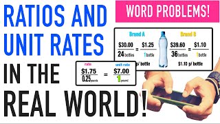 Ratios and Unit Rate Examples and Word Problems [upl. by Eriam861]