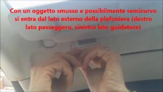 Tutorial sostituzione lampadina luce di cortesia aletta parasole Volkswagen New Beetle [upl. by Lunn]