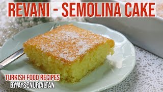 Easy Turkish Cake Revani  Semolina Cake  Basboussa [upl. by Jeannette635]