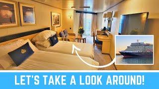 Cunard Queen Elizabeth Balcony Stateroom Tour [upl. by Ewnihc]