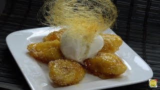 Chinese Toffee Bananas  By Vahchef  vahrehvahcom [upl. by Nolita839]