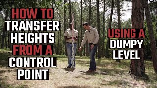 How to transfer heights from a control point using a dumpy level  SURVEYING TRAINING [upl. by Eillam]