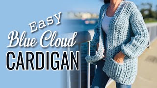 FAST AND EASY Chunky Crochet Cardigan With Pockets [upl. by Zetniuq]