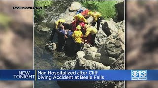 Man Hospitalized After Cliff Diving Accident At Beale Falls [upl. by Sancha]