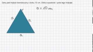 Pole trójkąta równobocznego [upl. by Sane172]