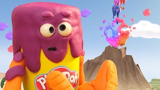 PlayDoh Official 🌋 PlayDoh Volcano Erupts 🌋 Funny Colors [upl. by Ecnarretal]