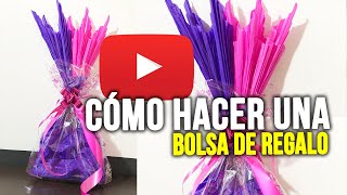 DIY BOLSA DE REGALO CON PAPEL SEDA O CHINA Y CELOFAN [upl. by Aruat]